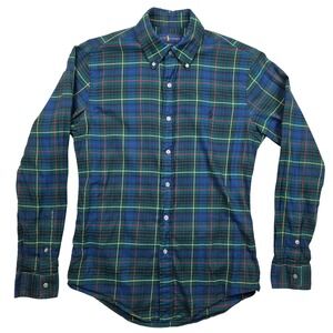 Ralph Lauren Slim Fit Plaid Button Down Shirt Men's Size S Blue Green Red Yellow